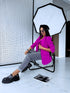 Vivid Fuchsia, ONE SIZE jacket with gathered sleeves